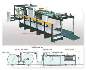 Máquina de corte de papel com faca giratória dupla servo-controle